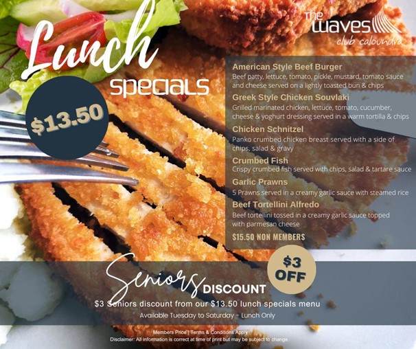 Lunch and Dinner Daily Specials | The Waves